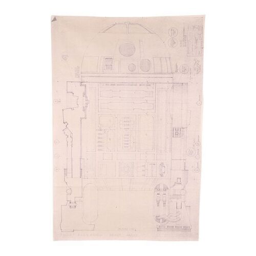 Lot # 382: Star Wars: The Empire Strikes Back (1980) - R2-D2 Dyeline Schematic