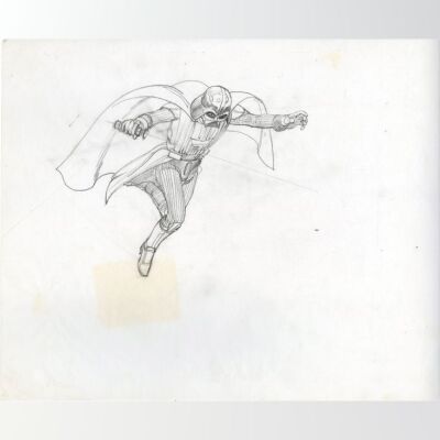 Lot # 399: Star Wars: The Empire Strikes Back (1980) - Hand-Drawn Ralph McQuarrie Darth Vader Leaping Concept Sketch