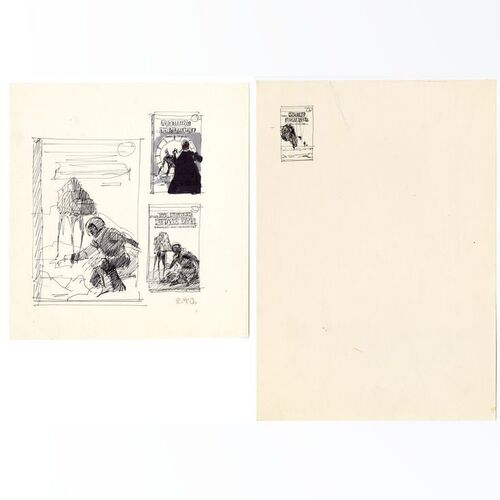 Lot # 401: Star Wars: The Empire Strikes Back (1980) - Hand-Drawn Ralph McQuarrie Novelization Cover Concept Sketches