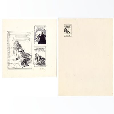 Lot # 401: Star Wars: The Empire Strikes Back (1980) - Hand-Drawn Ralph McQuarrie Novelization Cover Concept Sketches