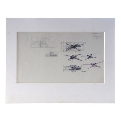 Lot # 413: Star Wars: Return Of The Jedi (1983) - Hand-Drawn Ralph McQuarrie "X-Wing in Death Star Tunnel" Concept Sketch