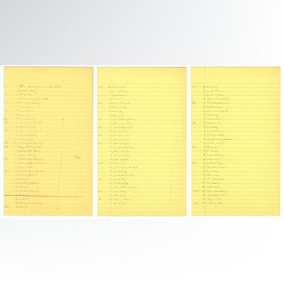 Lot # 414: Star Wars: Return Of The Jedi (1983) - Set of Three Handwritten George Lucas Scene Outline Pages