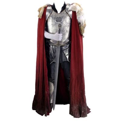 Lot # 456: Transformers: The Last Knight (2017) - King Arthur's (Liam Garrigan) Costume, Sword, and Shield