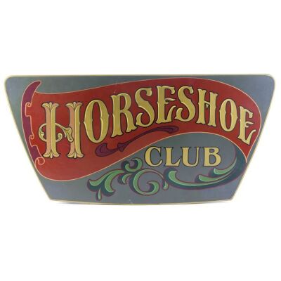 Lot # 495: The Adventures Of Brisco County, Jr. (T.V. Series, 1993 - 1994) - Hand-Painted "Horseshoe Club" Saloon Sign