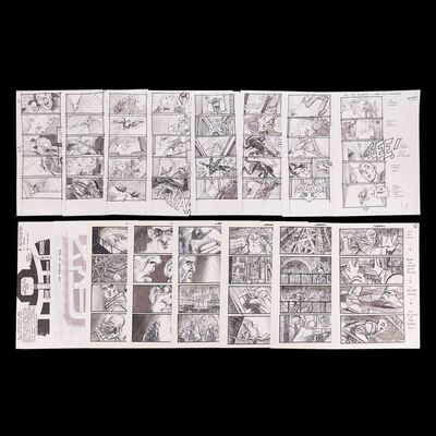 Lot # 504: Alien 3 (1992) - Martin Asbury Hand-drawn Storyboards for the Tunnel Sequences