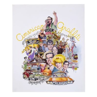 Lot # 511: American Graffiti (1973) - Howard Kazanjian Collection: Radio Station Poster