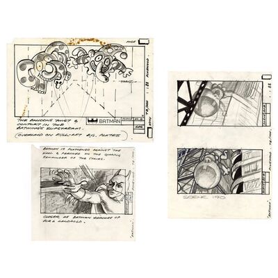 Lot # 536: Batman (1989) - Set of Three Hand-Drawn Storyboards
