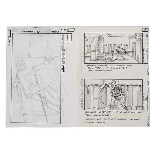 Lot # 537: Batman (1989) - Pair of Hand-Drawn Storyboards