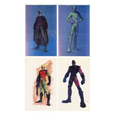Lot # 548: Batman Forever (1995) - Set of Four Carlos Huente Costume Design Prints