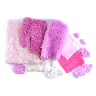 Lot # 583: Breaking Bad (T.V. Series, 2008 - 2009) - Pink Teddy Bear Fur Fabric Samples