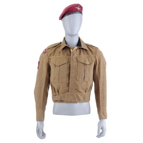 Lot # 599: A Bridge Too Far (1977) - Lieutenant Colonel Frost (Anthony Hopkins) Parachute Jacket and Beret