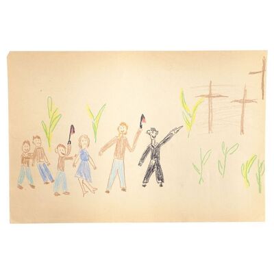 Lot # 622: Children Of The Corn (1984) - Fritz Kiersch-Signed Hand-Drawn Sarah (Anne Marie McEvoy) Illustration