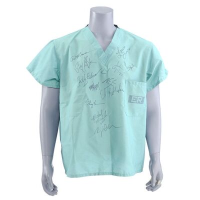 Lot # 709: Er (T.V. Series, 1994 - 2009) - Cast-Autographed Medical Scrubs