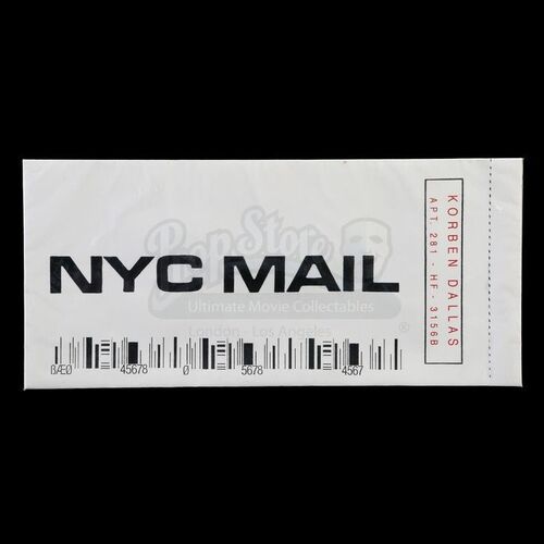 Lot # 727: The Fifth Element (1997) - Korben Dallas' (Bruce Willis) Fhloston Paradise Envelope