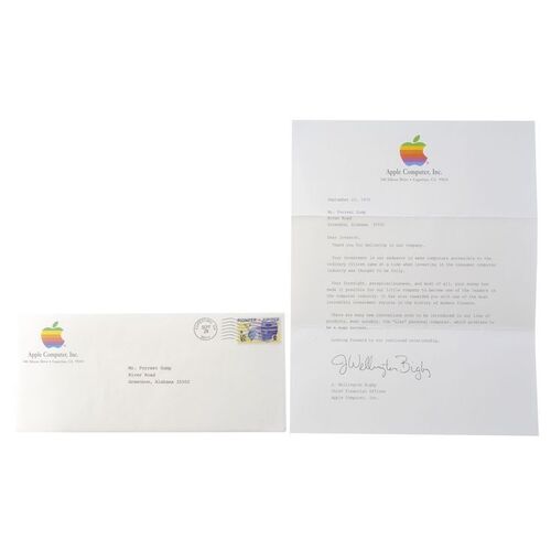 Lot # 736: Forrest Gump (1994) - Forrest Gump's (Tom Hanks) Letter from Apple