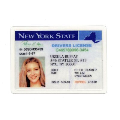 Lot # 748: Friends (T.V. Series, 2002) - Studio-Edition Authorized Reproduction: Ursula Buffay's (Lisa Kudrow) Driver's License