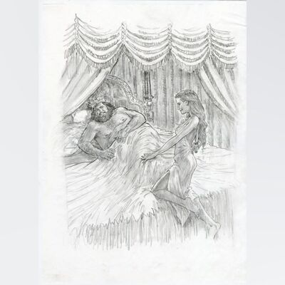 Lot # 757: Game Of Thrones (T.V. Series, 2011) - Hand-Drawn Dave Christensen "Robert and Cersei" Concept Sketch