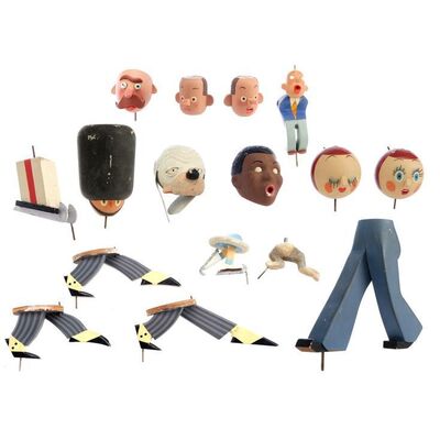 Lot # 769: Puppetoons (1932 - 1947) - Set of 16 Puppet Pieces