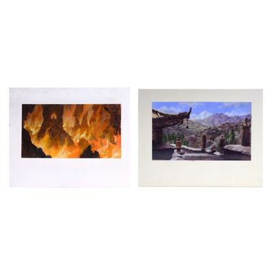 Lot # 782: The Golden Child (1986) - Hand-Illustrated and Printed Matte Painting Concept Artworks