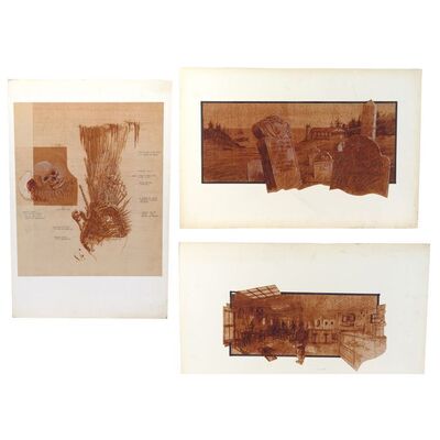 Lot # 787: The Goonies (1985) - Set of Three Hand-Illustrated Jack Johnson Concept Art Brownlines