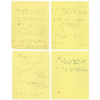 Lot # 789: The Goonies (1985) - Steven Spielberg's Personal Handwritten Dialogue Pages