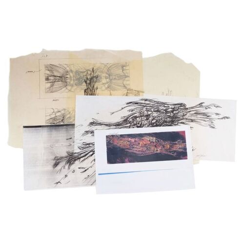 Lot # 834: House On Haunted Hill (1999) - Set of Hand-Drawn and Printed Jack Johnson Concept Artworks