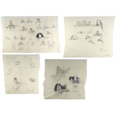 Lot # 835: House On Haunted Hill (1999) - Hand-Drawn Jack Johnson Concept Art on Tracing Paper