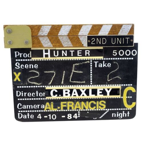 Lot # 838: Hunter (T.V. Series, 1984) - Production Clapperboard