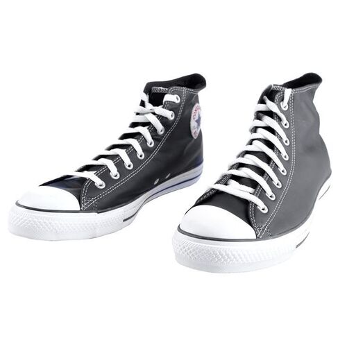 Lot # 843: I, Robot (2004) - Del Spooner's (Will Smith) Black Leather Converse Shoes