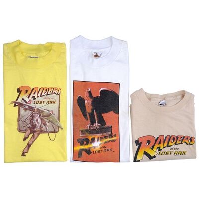 Lot # 852: Raiders Of The Lost Ark (1981) - Howard Kazanjian Collection: Collection of Crew Shirts