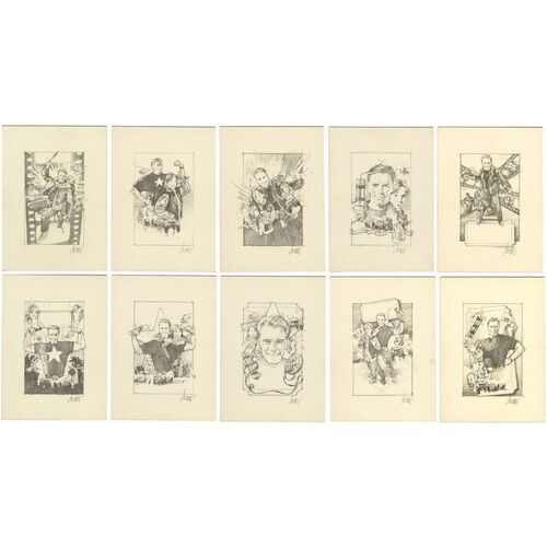 Lot # 895: The Last Action Hero (1993) - Set of 10 Hand-Drawn Drew Struzan Poster Concept Sketches