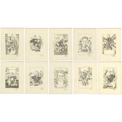 Lot # 895: The Last Action Hero (1993) - Set of 10 Hand-Drawn Drew Struzan Poster Concept Sketches