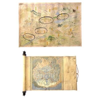 Lot # 900: The Last Airbender (2010) - Pair of Fire Nation and Northern Water Tribe Maps