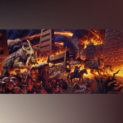 Lot # 916: The Lord Of The Rings Franchise (1937 - Present) - Greg Hildebrandt-Signed Brothers Hildebrandt "Siege of Minas Tirith II" Giclee with Two Character Remarques