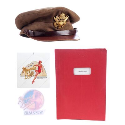 Lot # 968: Memphis Belle (1990) - Capt. Dennis Dearborn's (Matthew Modine) Hat with Script and Stickers