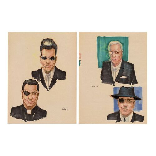 Lot # 970: Men In Black (1997) - Hand-Drawn John Bell Agent K Concept Art