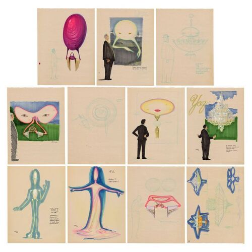 Lot # 971: Men In Black (1997) - Hand-Drawn John Bell Alien Concept Art