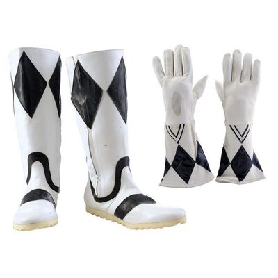 Lot # 979: Mighty Morphin' Power Rangers: The Movie (1995) - Black Ranger Boots and Gloves