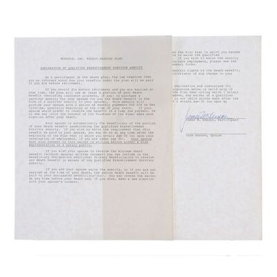 Lot # 997: Jim Henson Productions - Jim Henson-Signed Muppets Inc. Legal Document