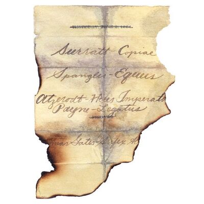 Lot # 1003: National Treasure: Book Of Secrets (2007) - John Wilkes Booth (Christian Camargo) Burned Diary Page