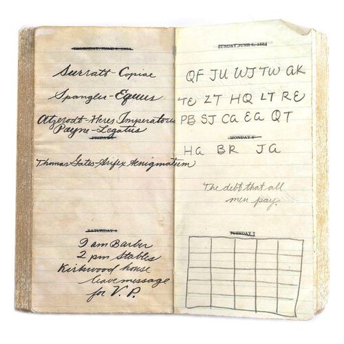 Lot # 1004: National Treasure: Book Of Secrets (2007) - Set of John Wilkes Booth (Christian Camargo) Diary Inserts