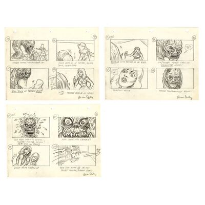 Lot # 1015: A Nightmare On Elm Street 3: Dream Warriors (1987) - Hand-Drawn Pete von Sholly Storyboard Illustrations