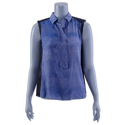 Lot # 1052: Passengers (2016) - Aurora Lane's (Jennifer Lawrence) Two-Tone "Interview" Blouse