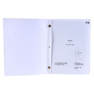 Lot # 1112: Seven (1995) - Brad Pitt-Autographed Screenplay