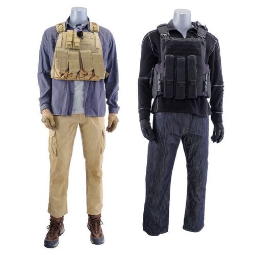 Lot # 1123: Sicario: Day Of The Soldado (2018) - Alejandro's (Benicio Del Toro) and Matt Graver's (Josh Brolin) Convoy Ambush Costumes
