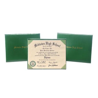 Lot # 1141: Spider-Man (2002) - Peter Parker's (Tobey Maguire) High School Diploma with Two High School Diploma Folders