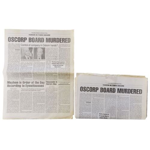 Lot # 1145: Spider-Man (2002) - "Oscorp Board Murdered" Daily Bugle Newspaper Cover