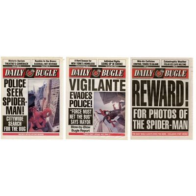 Lot # 1146: Spider-Man (2002) - Set of Three Daily Bugle Newspaper Covers