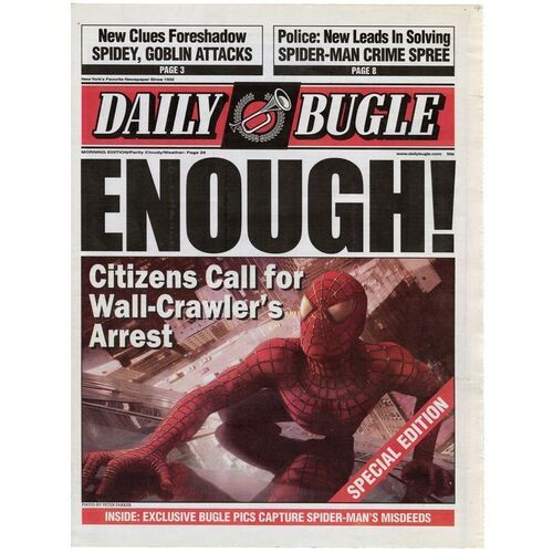 Lot # 1148: Spider-Man (2002) - Set of Five Daily Bugle Newspaper Covers