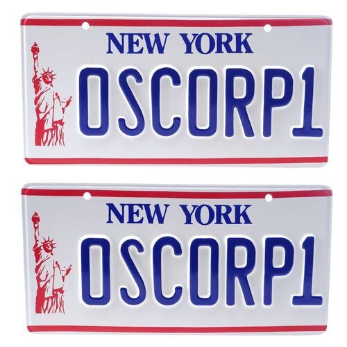 Lot # 1150: Spider-Man (2002)/Spider-Man II (2004) - Pair of Oscorp License Plates